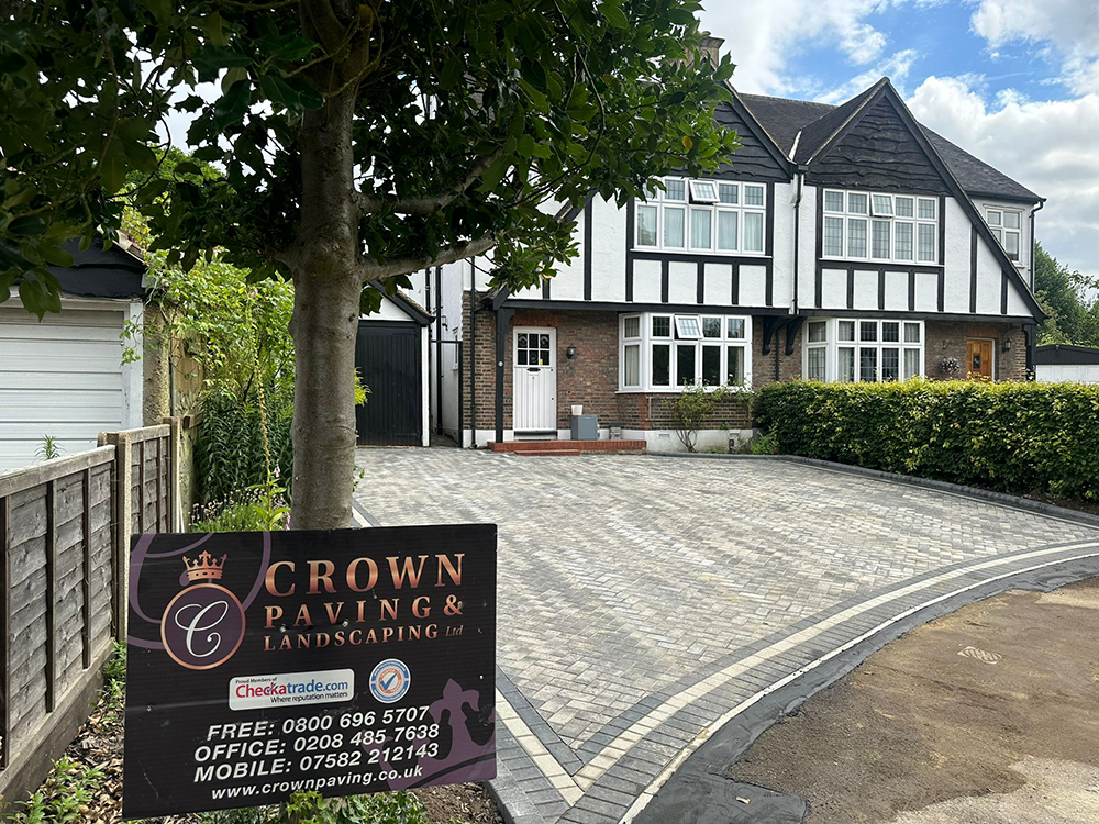 Grey block paving driveway in Brockley